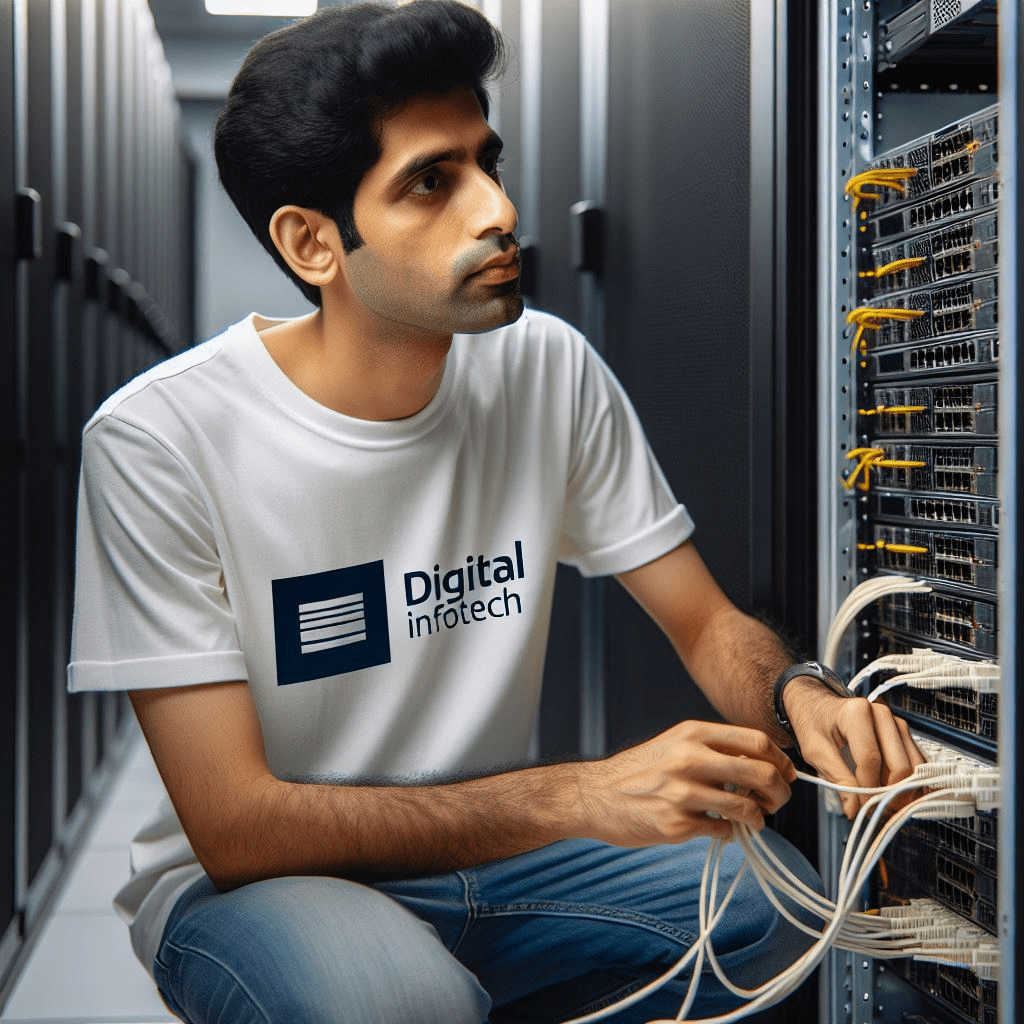 Data Centre Relocation Services 2 a man sitting in a server room